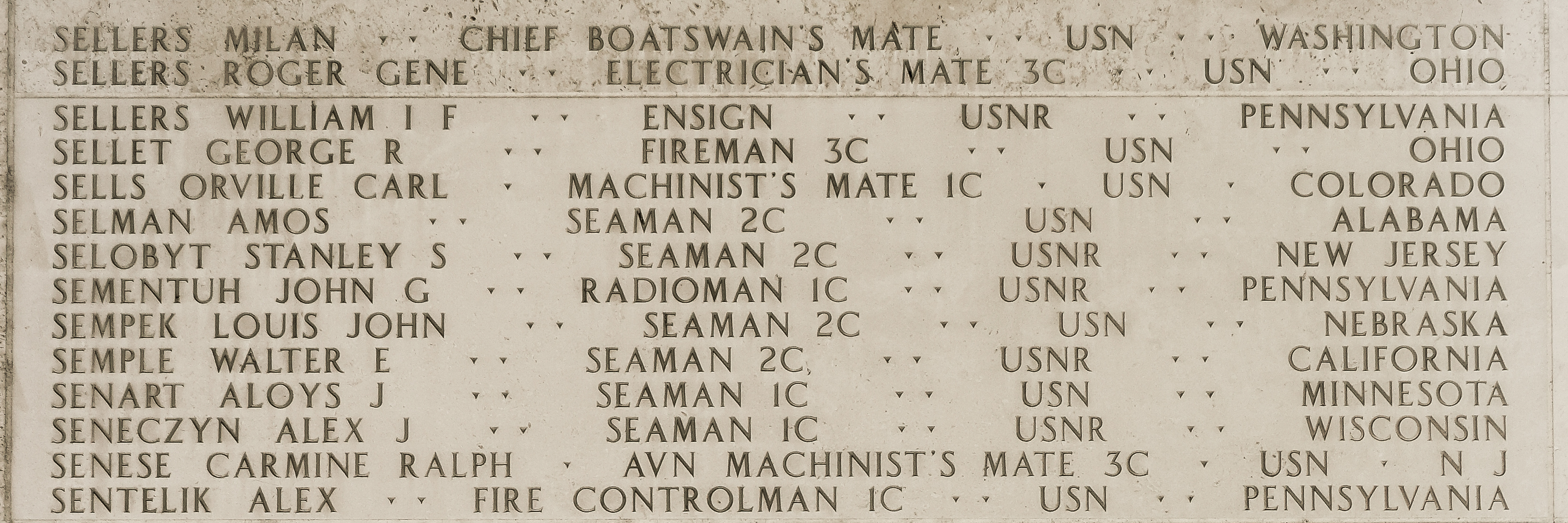 Milan  Sellers, Chief Boatswain's Mate